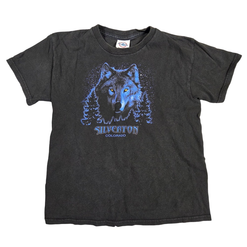 Delta Pro Weight Kids Silverton Colorado Wolf Graphic T-Shirt Black Youth Medium